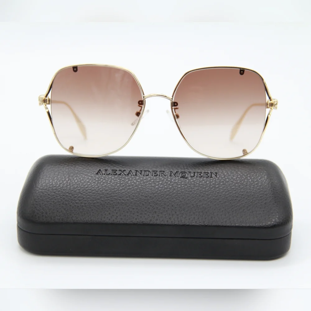 NEW ALEXANDER MCQUEEN AM0366S  002 UNISEX SUNGLASSES ALEXANDER MCQUEEN AM0366S - Picture 3 of 12